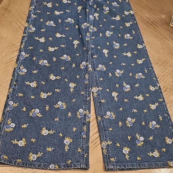 Avec Les Filles Denim Floral Jumpsuit Cap Sleeve Size 0 NWOT - Picture 7 of 16